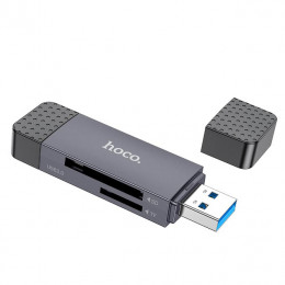HOCO HB45 Spirit 2-in-1 USB/Type-C 3.0 card reader Metal gray (6942007620529)