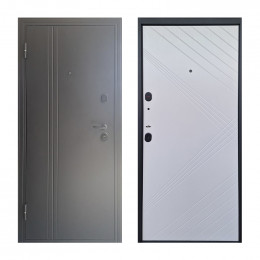 Входная дверь ТД E-80 2050х860 мм Серый/Белый левая