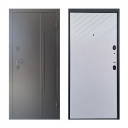 Входная дверь ТД E-80 2050х960 мм Серый/Белый правая