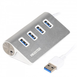 Maxxter USB 3.0 Type-A 4 ports silver (HU3A-4P-01)