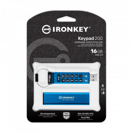 Kingston 16GB IronKey Keypad 200 Blue USB 3.2 (IKKP200/16GB)