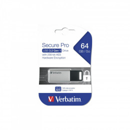 Verbatim 64GB Secure Pro with 256 AES USB 3.2 (98666)