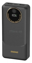 Dudao K12Pro 20000mAh PD/22.5W, USB-A, USB-C, Black (6976625333899)