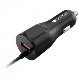Canyon (1USB, 2.4A) Black (CNE-CCA033B) + кабель Lightning