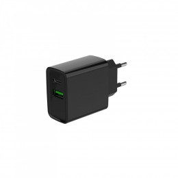 Gembird 1xUSB-A + 1 Type-C (PD20Вт + QC3.0 18Вт) black (TA-UC-PDQC20-01-BK)