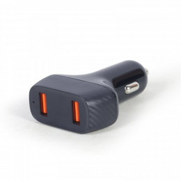 Gembird (2USB, 3A) QC3.0 Black (TA-U2QC3-CAR-01)