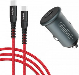 Intaleo CCGQPD120T (USB, 3A) Grey (1283126509957) + кабель USB Type С