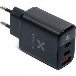 Vinga 2xUSB-C PD30W + USB-A QC30W Display 30W Max (VCR30ACCDB)