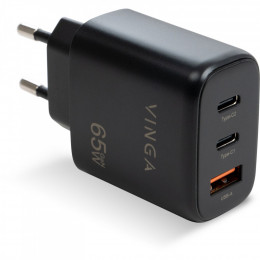 Vinga GaN 65W PD+QC 2C1A ports Wall Charger (VCPCHCCA65B)