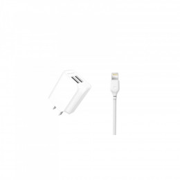 XO L35D 2USB / 2.1А + Lightning white (XO-L35-LGHT)