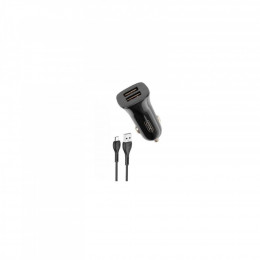 XO TZ10 2.4A/2 USB + Micro USB Black (XO-TZ10-MC-BK)