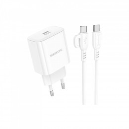 BOROFONE BA81A USB-C PD20W + cable USB-C to USB-C White (6941991108204)