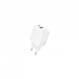 BOROFONE BN29 Fuente 1xUSB-C PD30W + 1xUSB QC3.0 White (6941991120329)