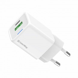 ColorWay GaN Mini 35W PD Port PPS USB (Type-C PD + USB QC4.0) White (CW-CHS055PD-WT)