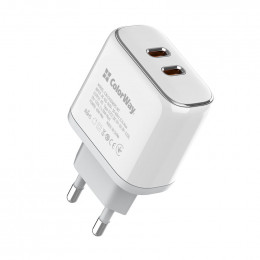 ColorWay Power Delivery Port PPS USB (Type-C PD + Type-C PD) (40W) White (CW-CHS048PD-WT)