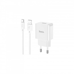 HOCO C106A Leisure USB + cable USB to USB-C 10.5W White (6931474783912)