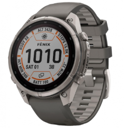 Garmin Fenix 9 Pro inReach Solar 47mm Titanium with Pebble Gray/Silver Gray Silicone Band (010-04338-00/01) EU