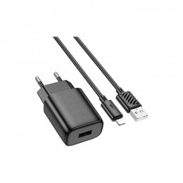 HOCO C134A Solid USB + cable USB to Lightning Black (6942007621311)