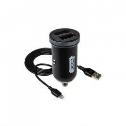 XO 2xUSB 2.1A + cable USB to Lightning black (TZ08-L-BK)