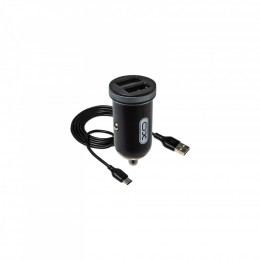 XO 2xUSB 2.1A + cable USB to Micro 5P black (TZ08-M-BK)
