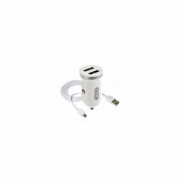 XO 2xUSB 2.1A + cable USB to Micro 5P white (TZ08-M-WH)