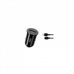 XO USB QC3.0 18W + cable USB to Lightning black (TZ12-L-BK)