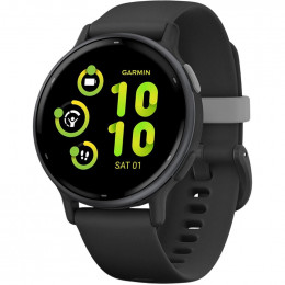 Garmin Vivoactive 5 Slate Aluminum Bezel with Black Case and Silicone Band (010-02862-5A)