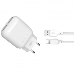 XO L78 (2USBх2.4A) White (L78-L-WH) + кабель Lightning