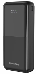 ColorWay 20 000 mAh DigiPower PD/22.5W, QC/4.0, Black (CW-PB200LP01BK)