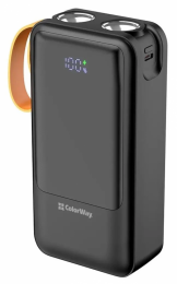 ColorWay 30 000 mAh PowerHub PD/22.5W, QC/4.0, Black (CW-PB300LP07BK)