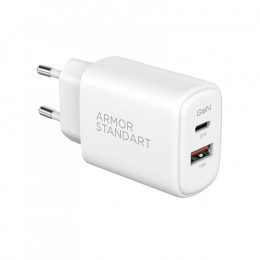 Armorstandart 1xUSB-C PD20W + 1xUSB QC3.0 GaN white (ARM87067)