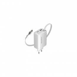Canyon 1xUSB-C PD65W + 1xUSB QC3.0 + cable USB-C to USB-C white (CNS-CURC65ACW)
