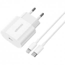 Essager Vanjane 20W USB-C White (EFJB02-XBL02-T) + кабель Lightning