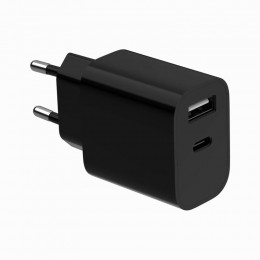 Gembird 1xUSB-C + 1xUSB 12W black (TA-UC-2AC12-01-BK)