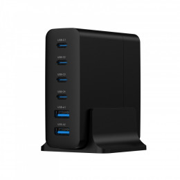 Gembird 4xUSB-C PD25W + 2xUSB QC3.0 18W black (TA-UC-2A4C-PD75-01-BK)