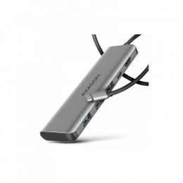 AXAGON USB-C to 3xUSB-A + HDMI 5Gbps + PD 100W 1.0m grey (HMC-5H)