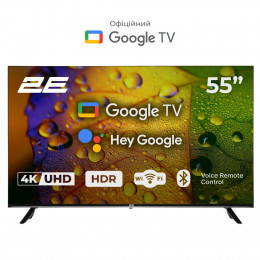 2E LED 4K 60Hz Smart Google TV Black (2E-55A07K)
