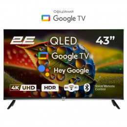 2E QLED 4K 60Hz Smart Google TV Black (2E-43A77Q)