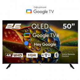 2E QLED 4K 60Hz Smart Google TV Black (2E-50A77Q)