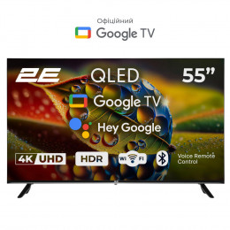 2E QLED 4K 60Hz Smart Google TV Black (2E-55A77Q)