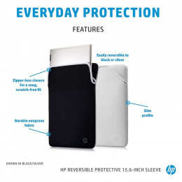 HP 14 Reversible Protective Blk/Slv Sleeve (2F2J1AA)