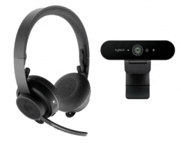 Logitech Brio 4K Webcam & Zone Wireless Headset (991-000344) EU