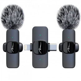 Media-Tech MT416 USB-C/Lightning 2-Pack Micro-Mic Duo Black