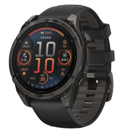 Garmin Fenix 8 47mm AMOLED Sapphire Carbon Gray DLC Titanium w. Black/Pebble Gray S. Band (010-02904-20/21) EU