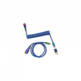 USB 2.0 AM to USB-C 1.08m Premium Coiled Aviator Straight rainbow plated blue Keychron (CAB6_KEYCHRON)