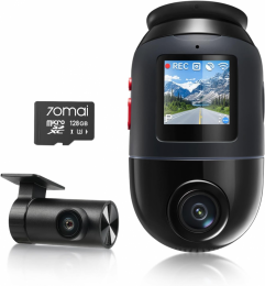 70mai Dash Cam X800-2 Omni 128GB Black +RC14 Rear Camera Set