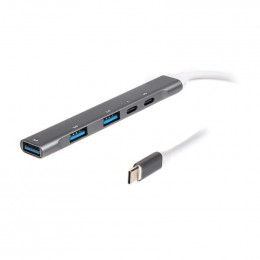 Maxxter 1xUSB-A 3.0, 2xUSB-A 2.0, 1xUSB-C (PD100W charging), 1хUSB-C Gray (HU3C-4P1PD-01)