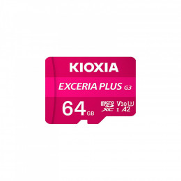 Kioxia 64GB microSDXC class 10 UHS-I U3 V30 A2 Exceria Plus G3 (LMPL3M064GG2)