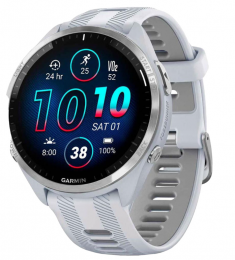 Garmin Forerunner 965 Titanium Bezel w. Whiteston Case and Whiteston/Powder Gray S. Band (010-02809-11/01) EU