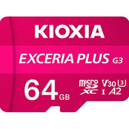 Kioxia 64GB microSDXC class 10 UHS-I U3 V30 A2 Exceria Plus G3 (LMPL3M064GG2)